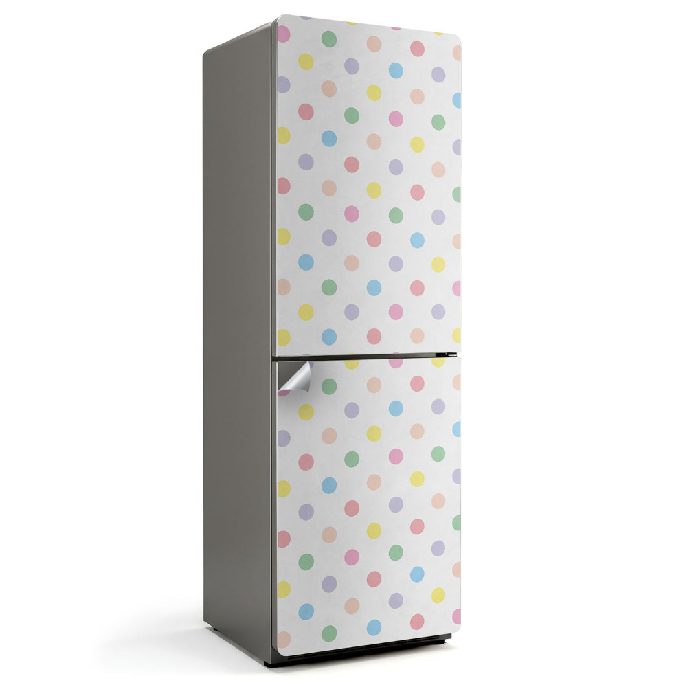Hűtő dekor matrica Pasztell színű pöttyök
