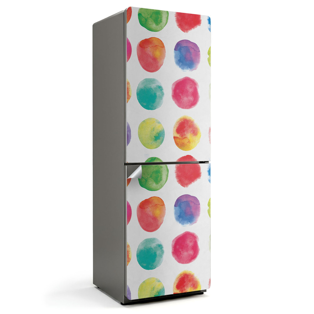 Hűtő matrica Színes körök sorokban