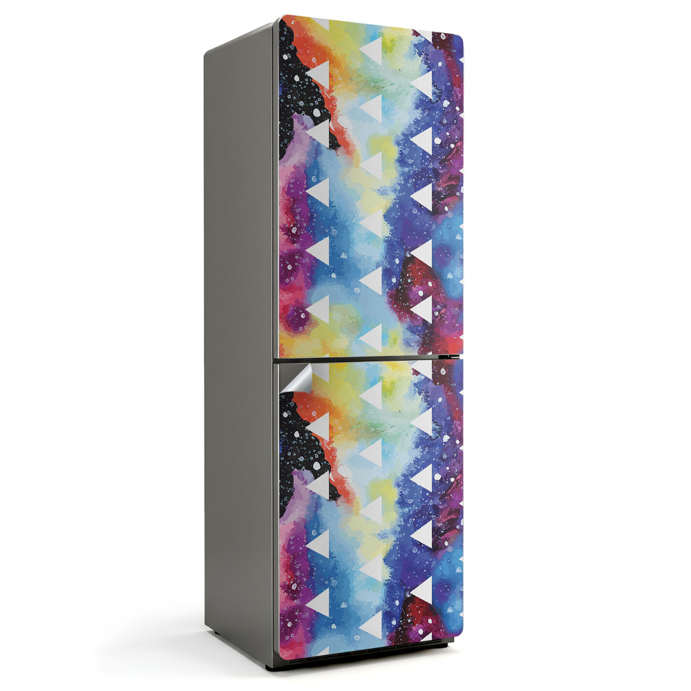 Hűtő dekor matrica Háromszögek akvarell háttéren