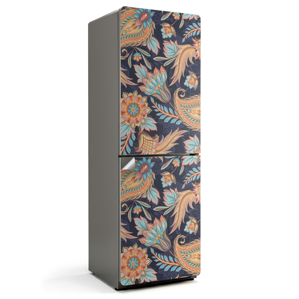 Hűtőszekrényre matrica Növényi minta díszekkel