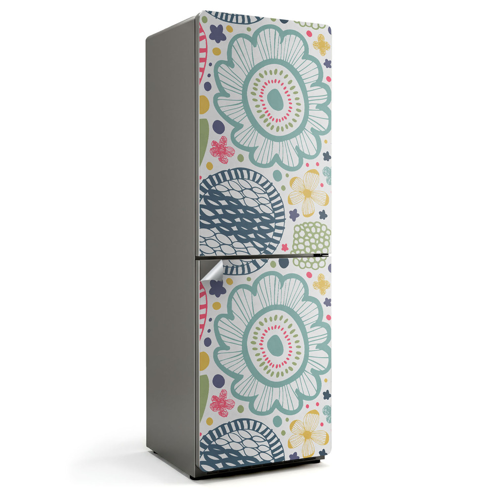 Hűtőszekrényre matrica Virág- és geometriai minták