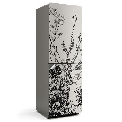 Hűtő matrica Virágminta ágakkal