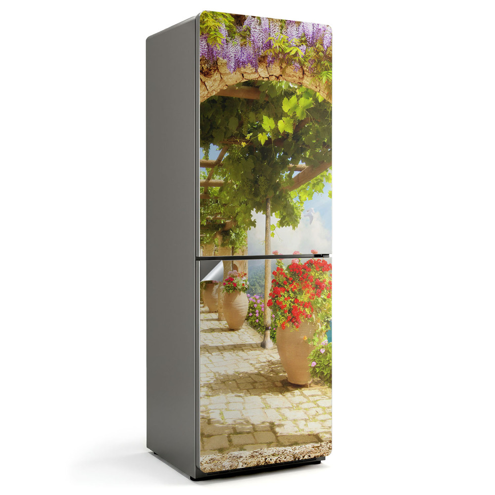 Dekor matrica hűtőre Egy bájos kert virágokkal