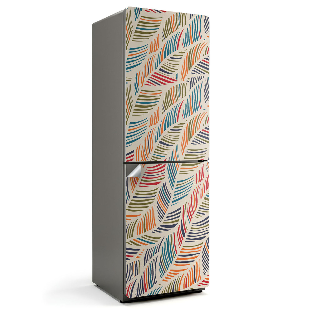 Hűtőszekrényre matrica Hullámos levélminta