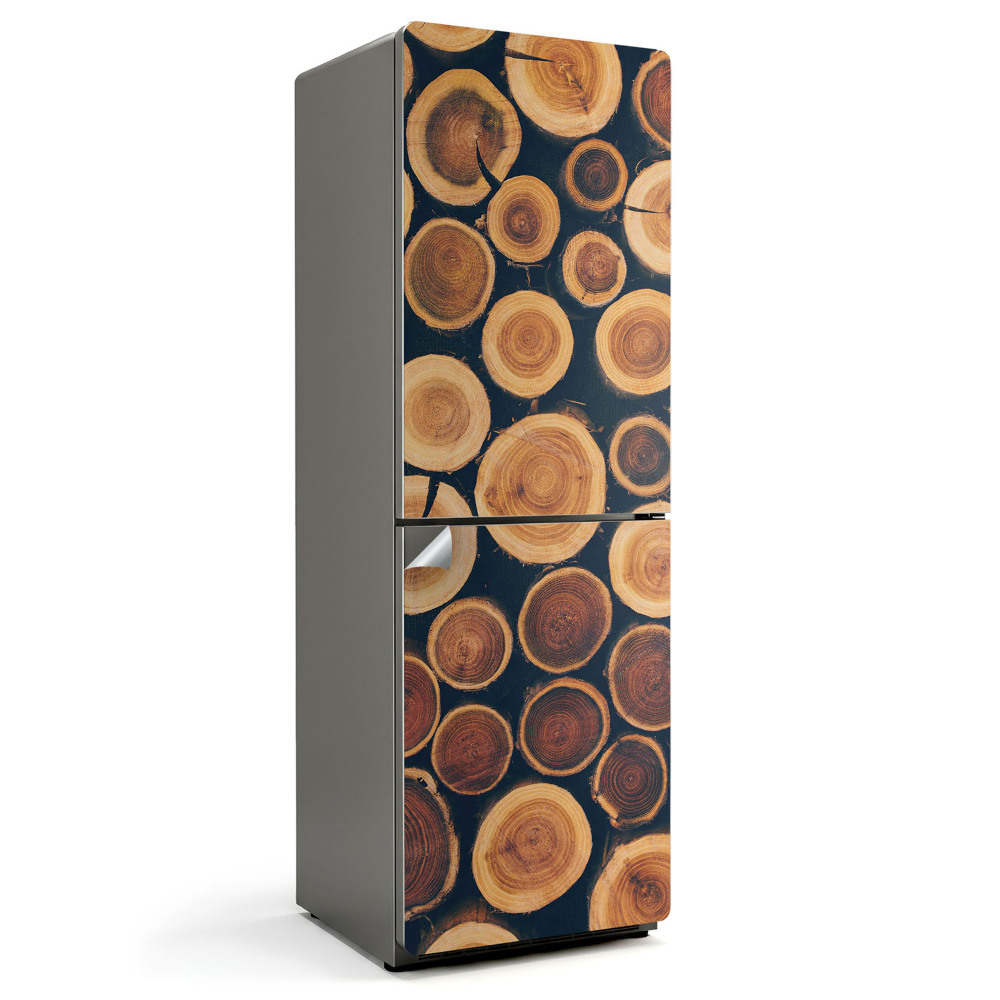 Hűtő dekor matrica Fa keresztmetszetek elrendezése
