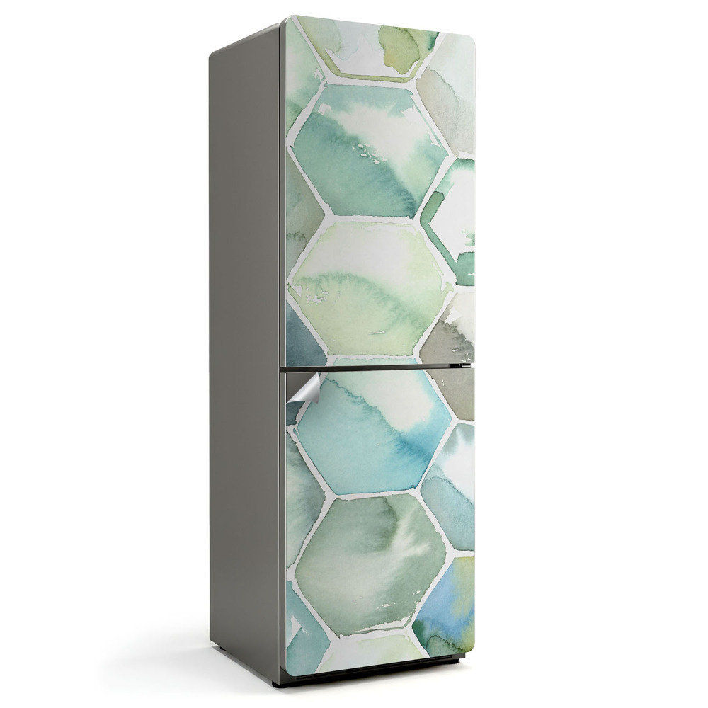 Hűtő dekor matrica Akvarell hatszögletű minta
