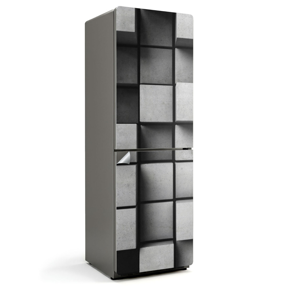 Hűtőszekrényre matrica Geometriai 3D blokkok