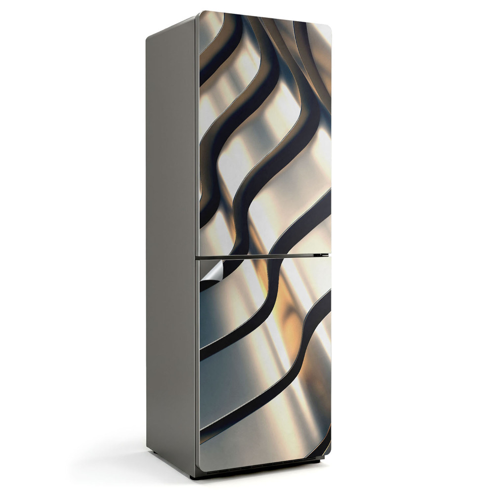 Hűtő dekor matrica Fémes textúra hullámai