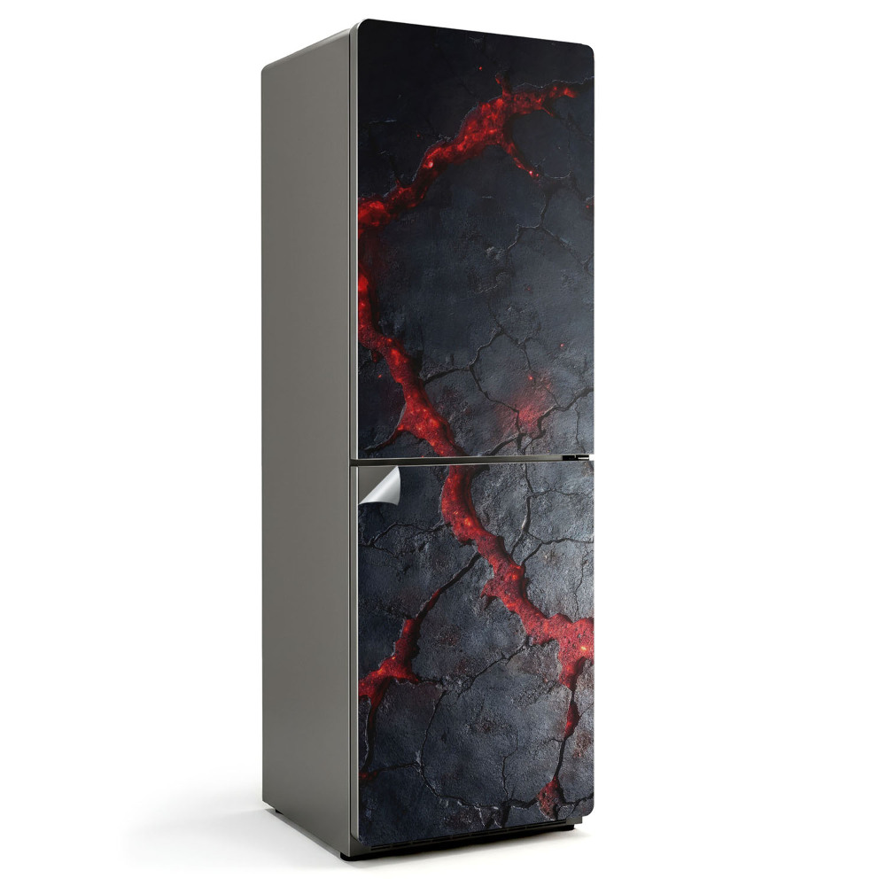 Hűtő matrica Repedt felület lávaval