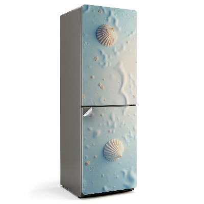 Hűtő matrica Kagylók a homokos háttéren