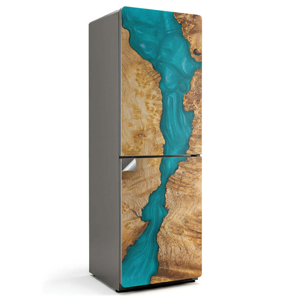 Hűtő matrica Természetes fa minta gyantával