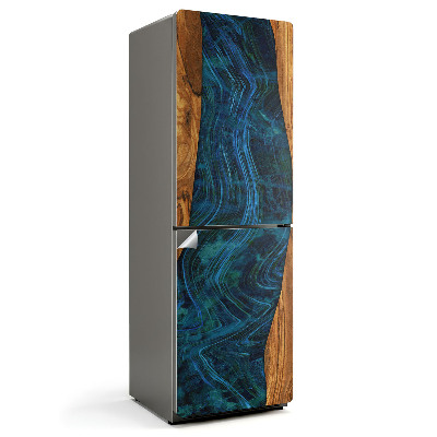 Hűtőszekrényre matrica Gyantahullám a fában