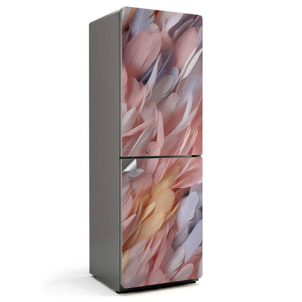 Hűtő matrica Finom tollak mozgásban