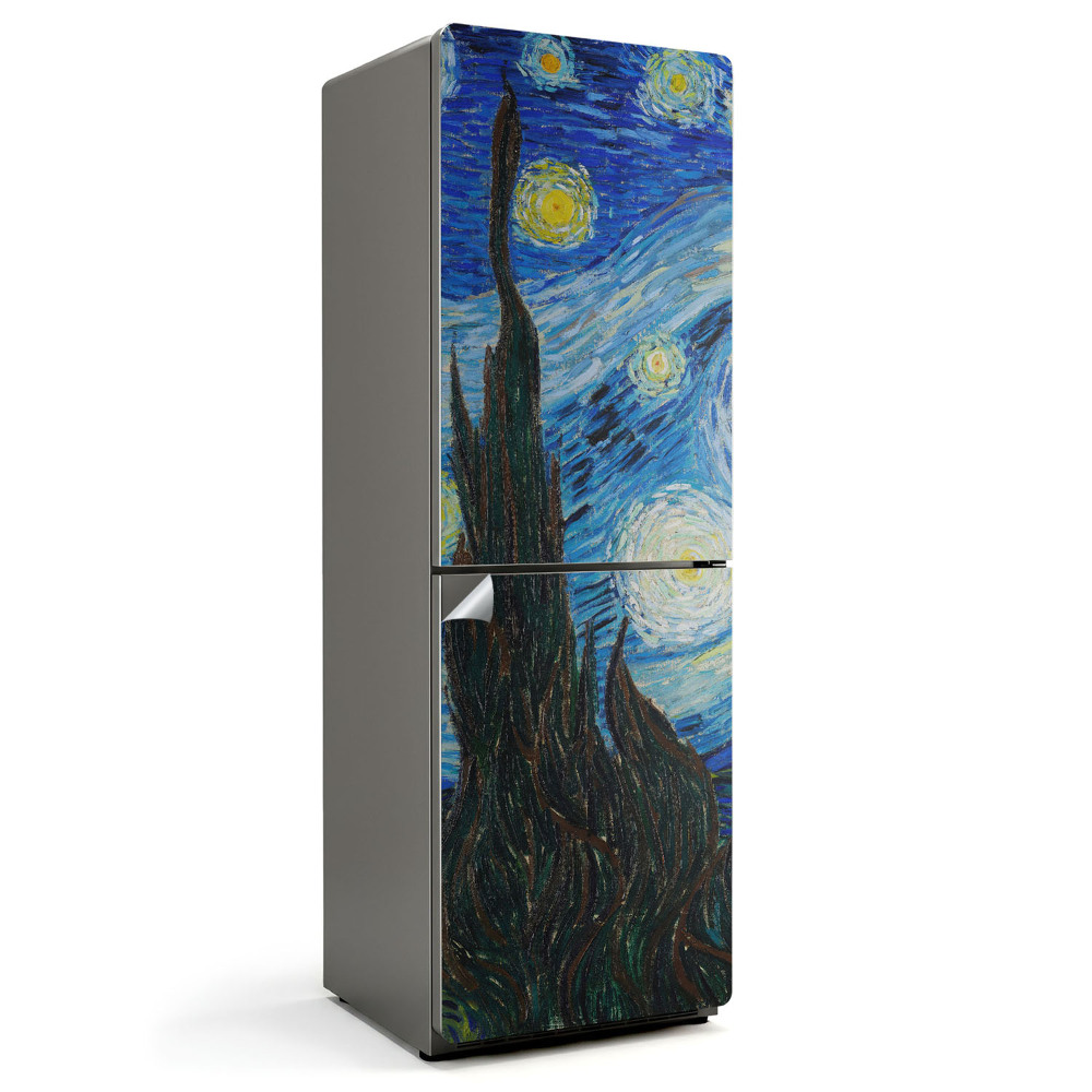 Hűtő matrica Éjszakai tájkép csillagokkal