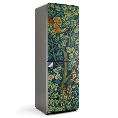 Hűtőszekrényre matrica Erdőtáj állatvilággal