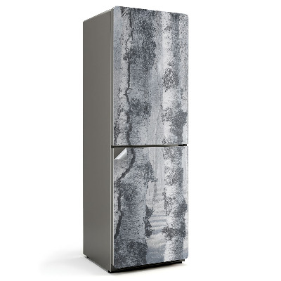 Hűtő matrica Ködös nyírfaerdő