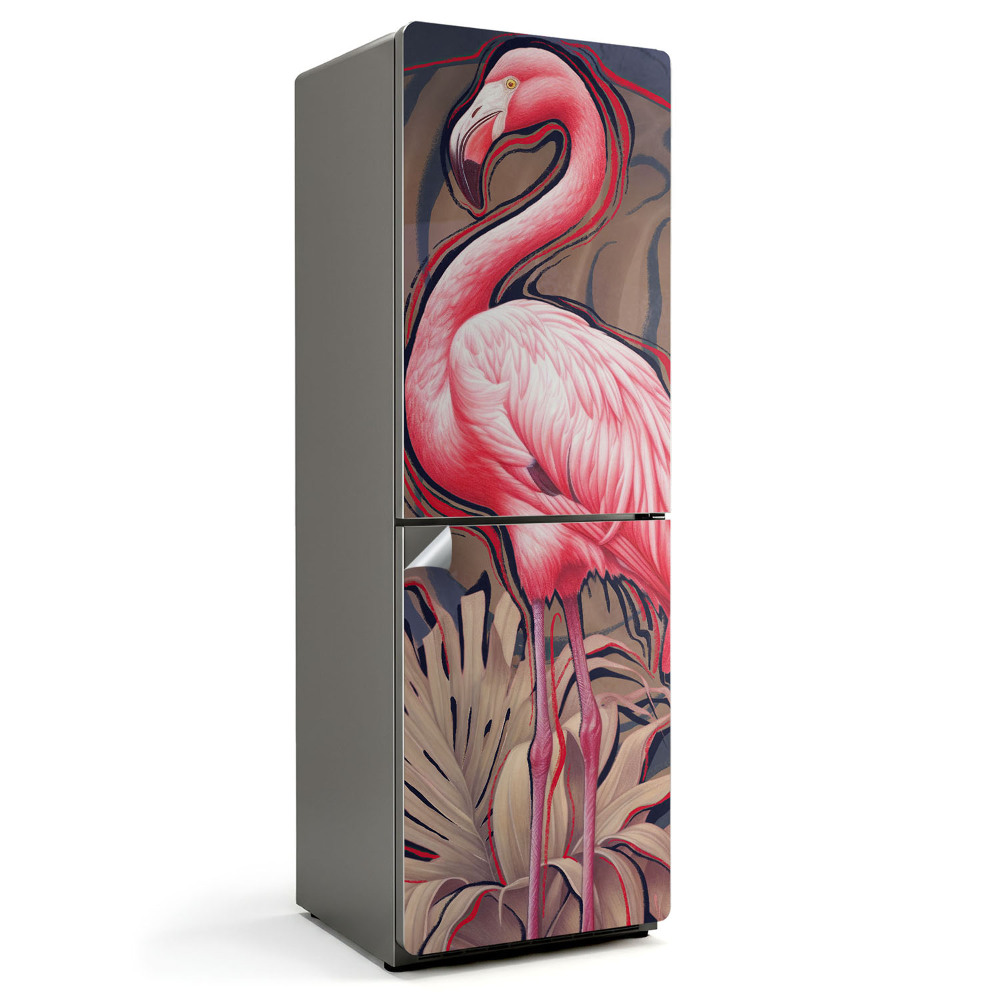 Dekor matrica hűtőre Egy impozáns flamingó a trópusokon