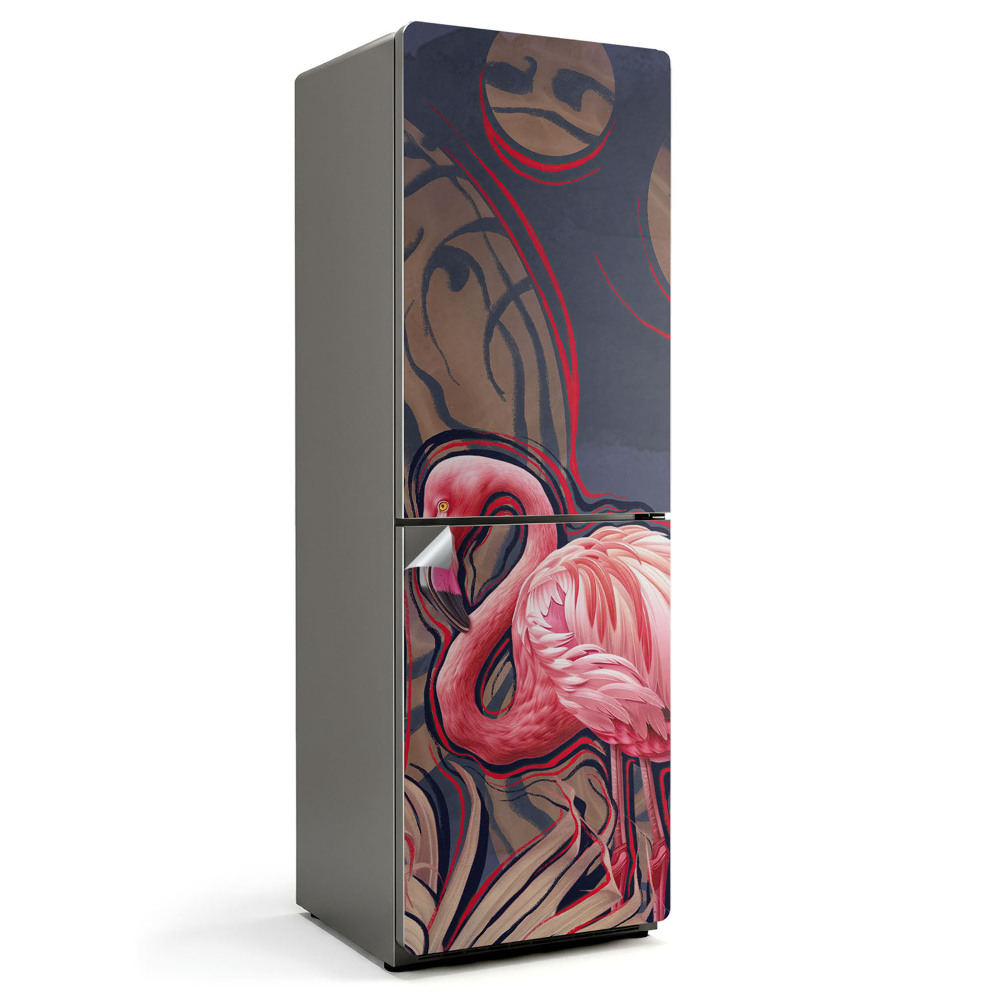 Hűtő dekor matrica Trópusi flamingó