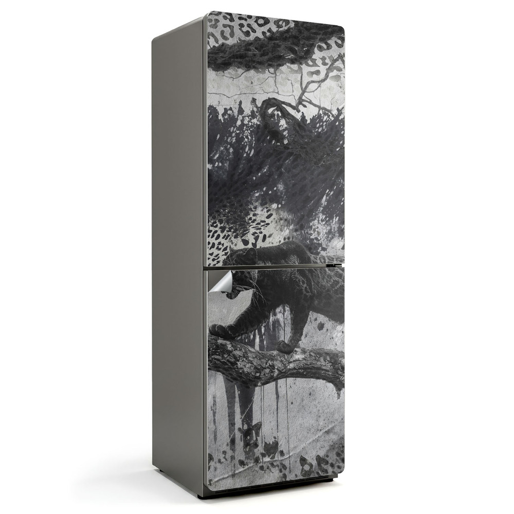 Dekor matrica hűtőre Párduc egy ágon