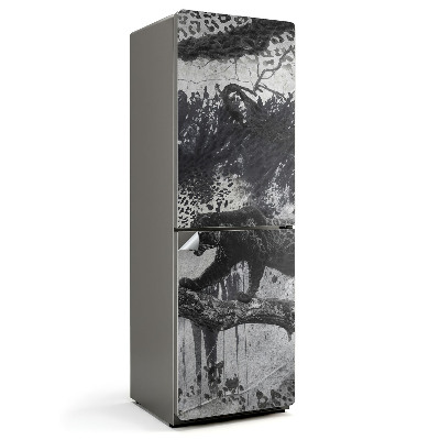 Dekor matrica hűtőre Párduc egy ágon