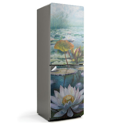 Dekor matrica hűtőre Liliomok a tó felszínén