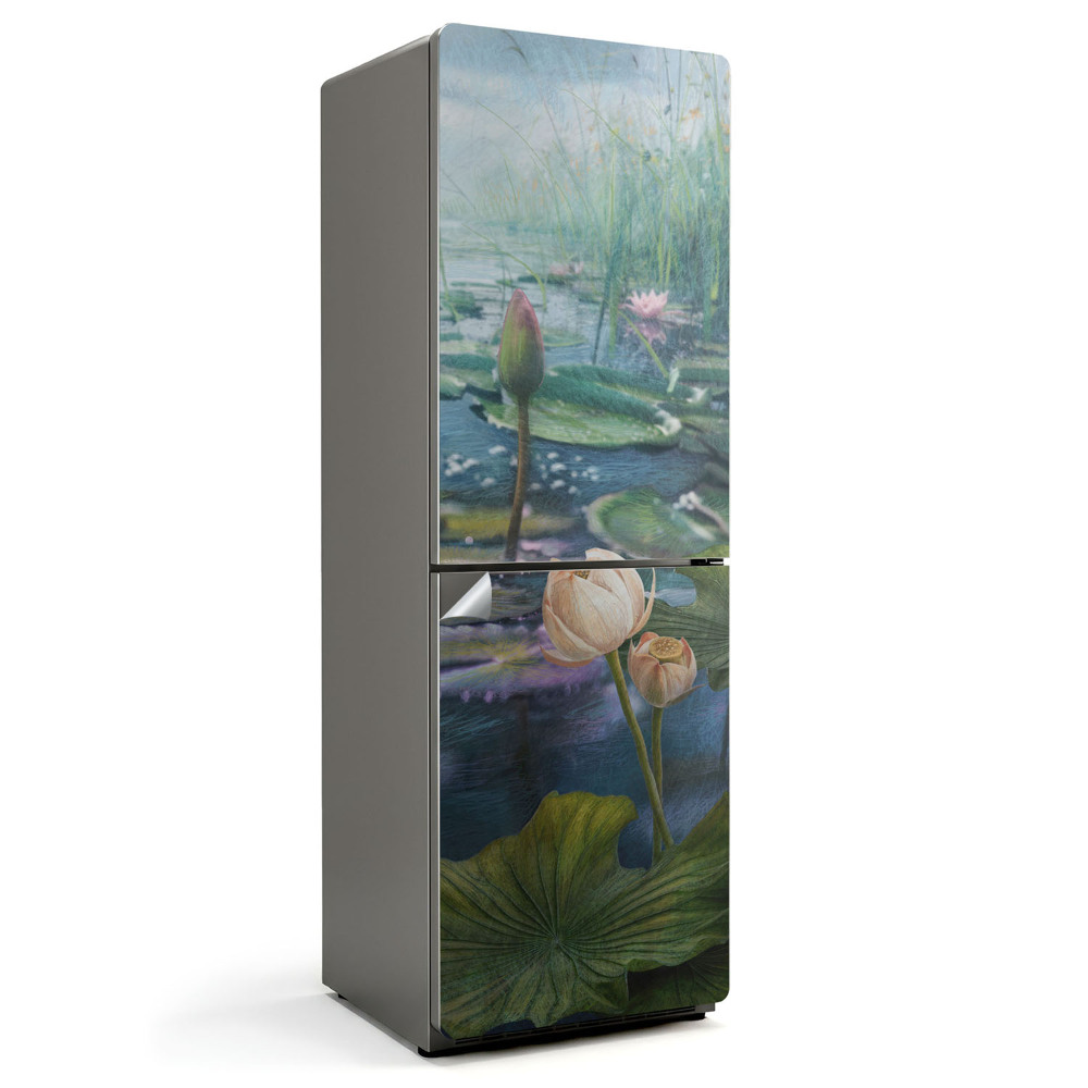 Hűtő dekor matrica Liliomok a tó felszínén