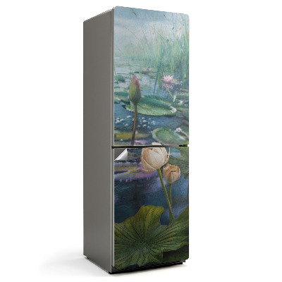 Hűtő dekor matrica Liliomok a tó felszínén
