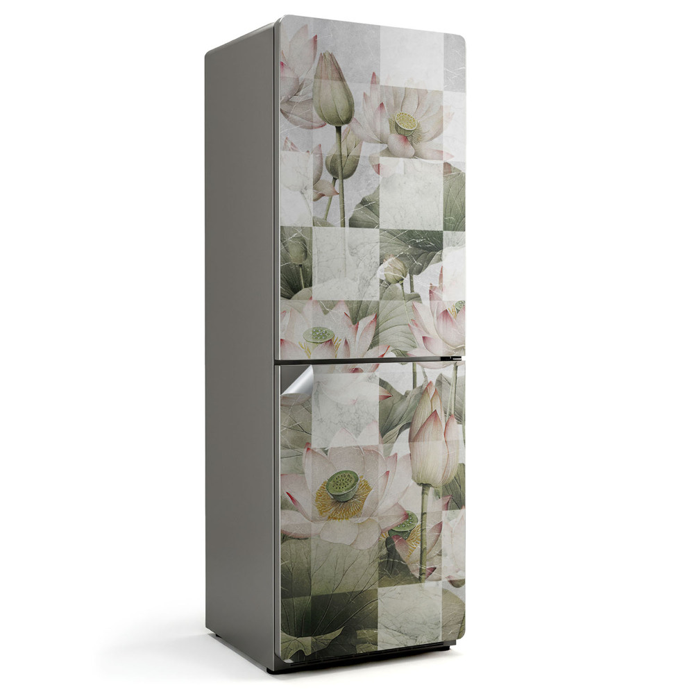 Hűtő matrica Liliomok a sakktáblán