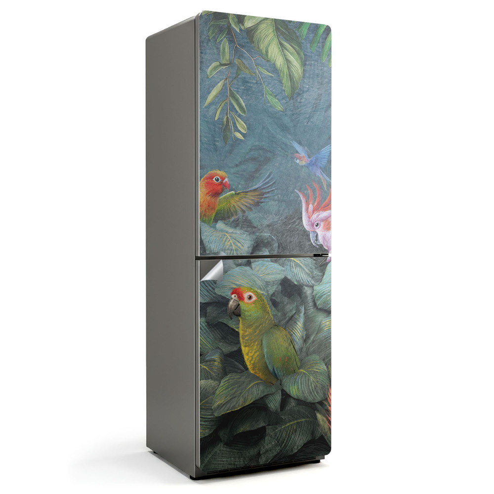 Dekor matrica hűtőre Trópusi madarak a dzsungelben