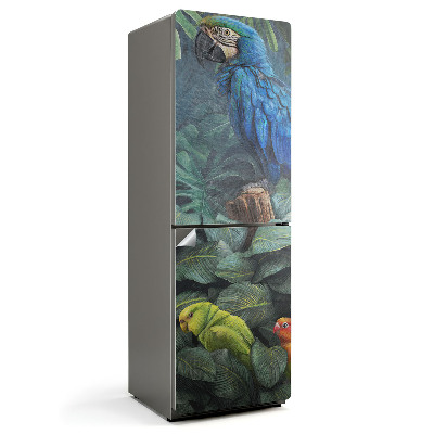 Hűtő dekor matrica Papagájok a trópusi dzsungelben