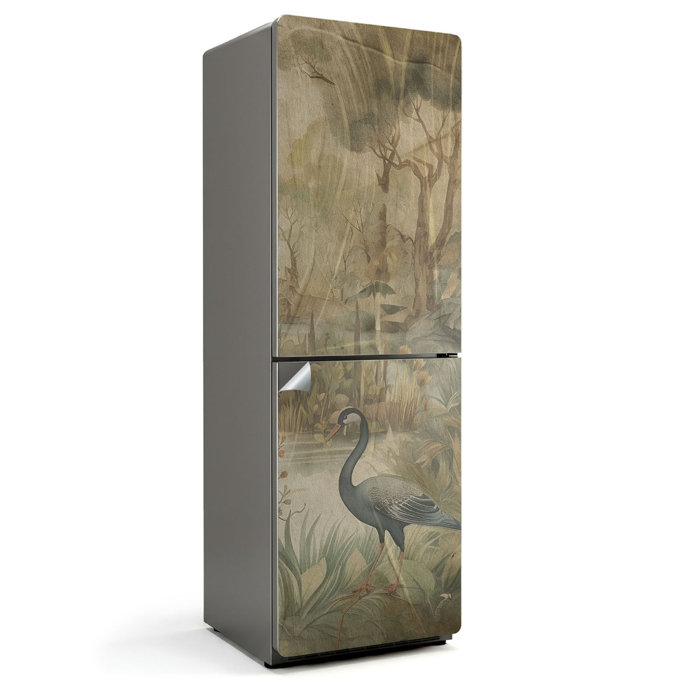 Hűtőszekrényre matrica Egy madár egy természeti tájban