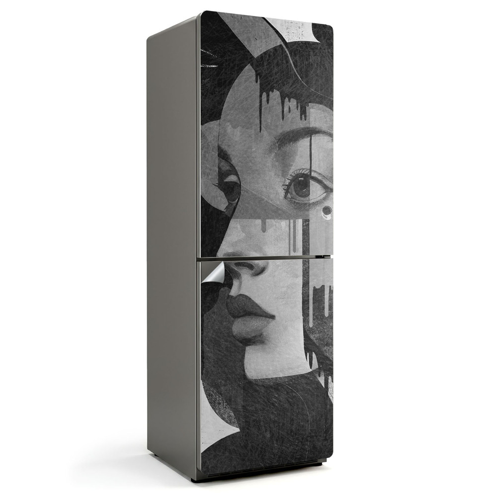 Hűtőszekrényre matrica Egy nő absztrakt portréja