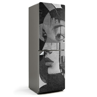 Hűtőszekrényre matrica Egy nő absztrakt portréja