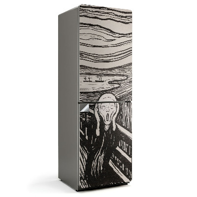 Hűtőszekrényre matrica Edward Munch A sikoly linóleummetszete