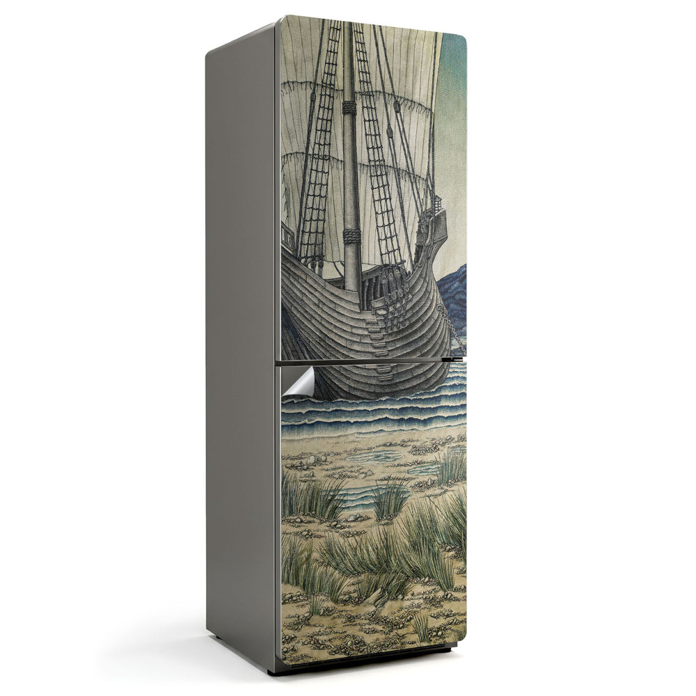 Dekor matrica hűtőre Egy hajó a tenger hullámain