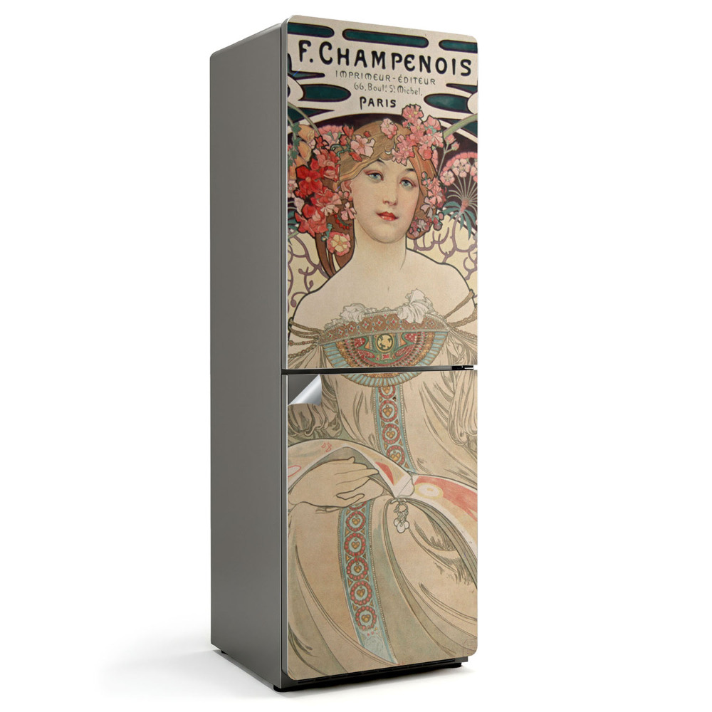 Hűtő dekor matrica Alfons Mucha női portréja