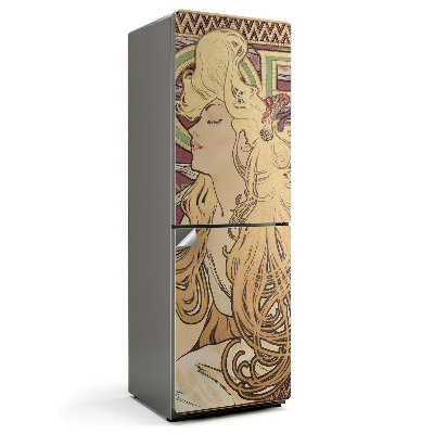Dekor matrica hűtőre Alfons Mucha női portréja