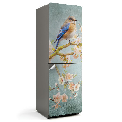 Hűtőszekrényre matrica Egy madár egy virágágon