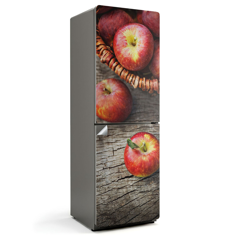 Hűtőszekrényre matrica Almák fonott kosárban