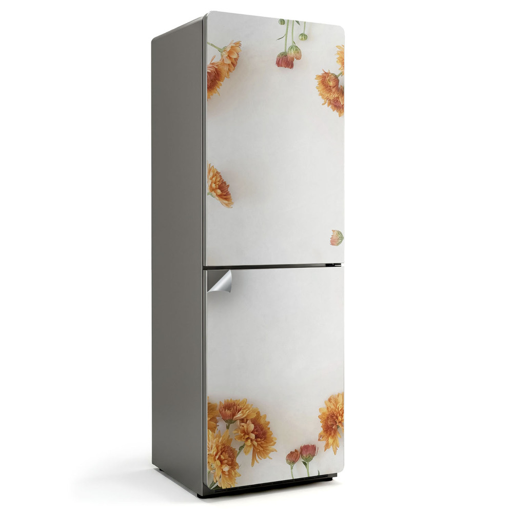 Hűtőszekrényre matrica Virágminta keretben