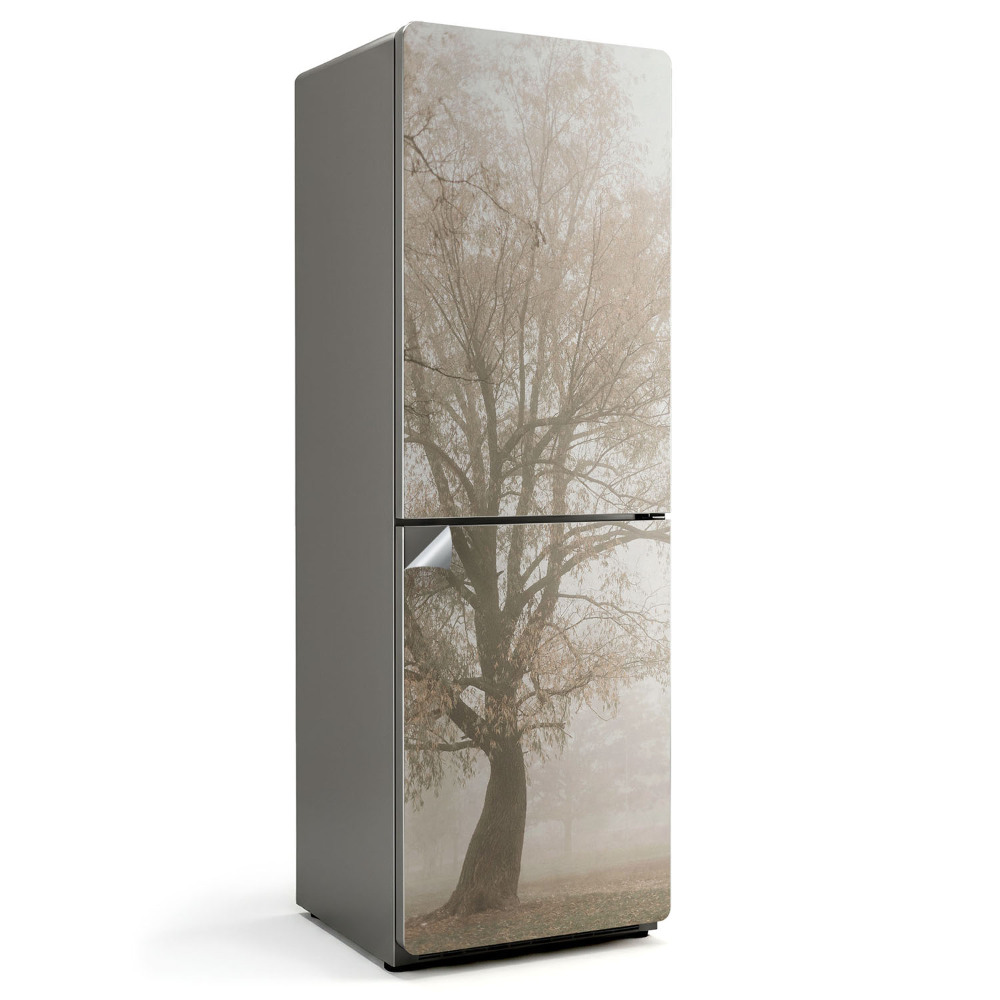 Dekor matrica hűtőre Ködös táj egy fával