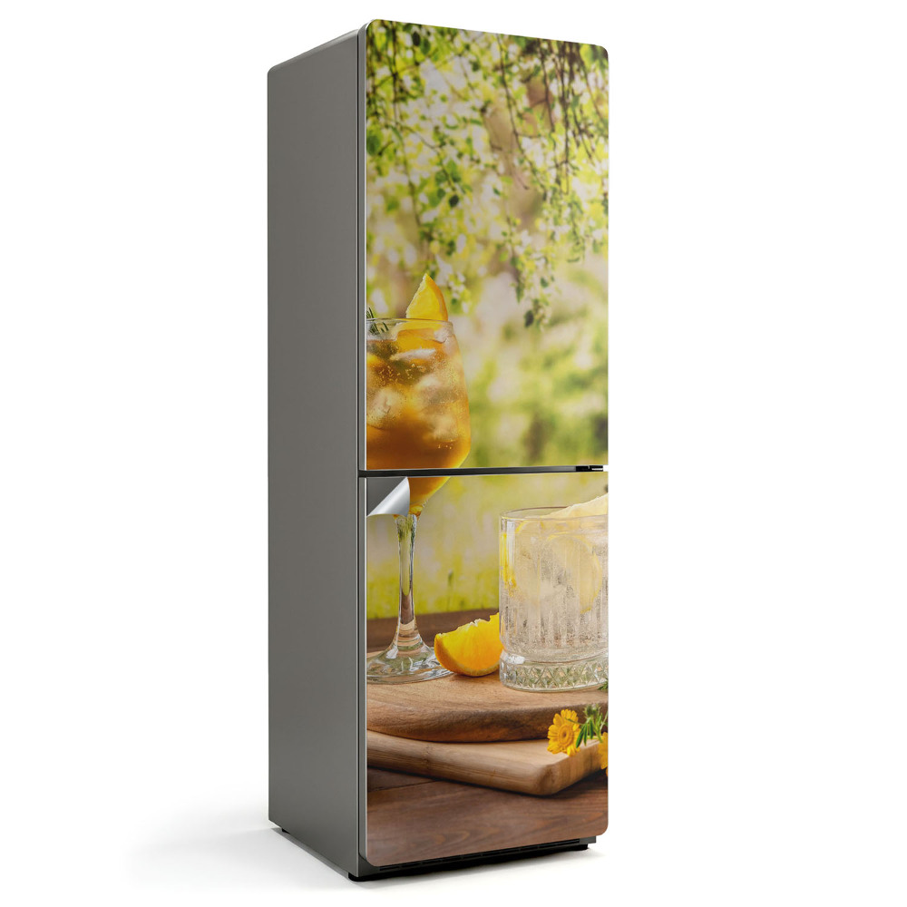 Hűtő dekor matrica Frissítő italok a szabadban