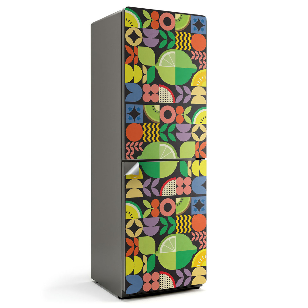 Hűtő matrica Gyümölcs geometrikus minta