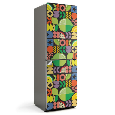 Hűtő matrica Gyümölcs geometrikus minta