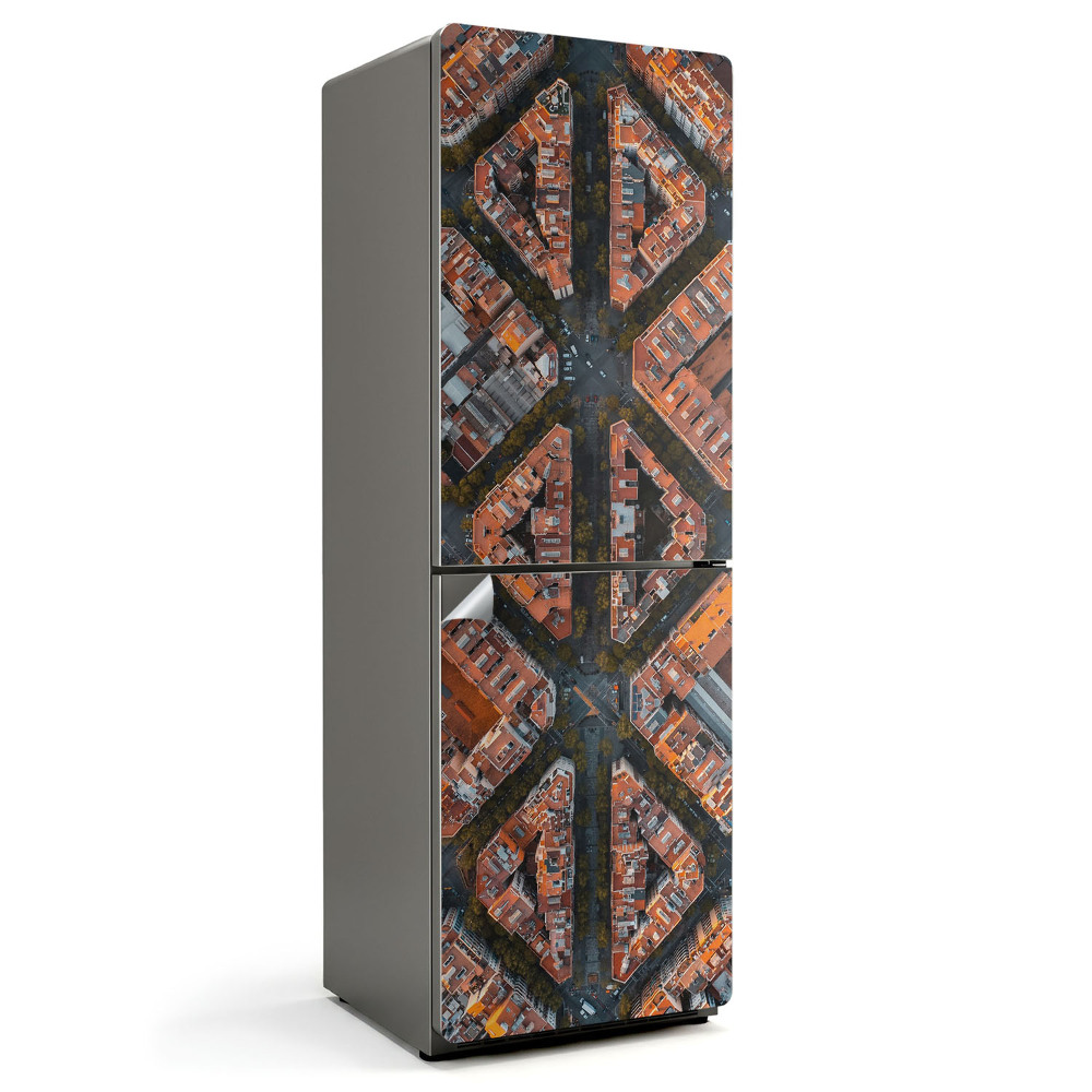 Hűtőszekrényre matrica Építészeti minta madártávlatból