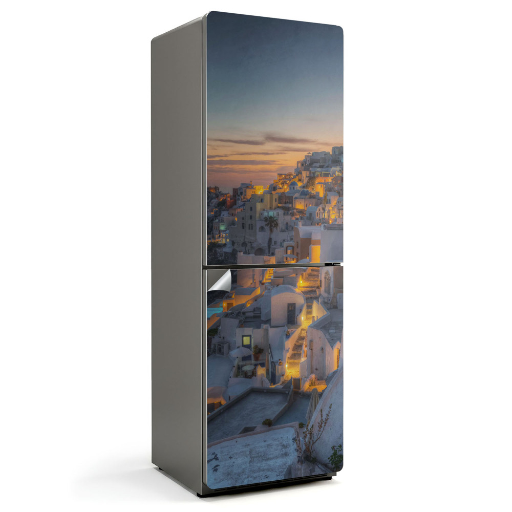 Hűtőszekrényre matrica Santorini festői kilátása