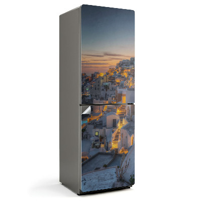 Hűtőszekrényre matrica Santorini festői kilátása