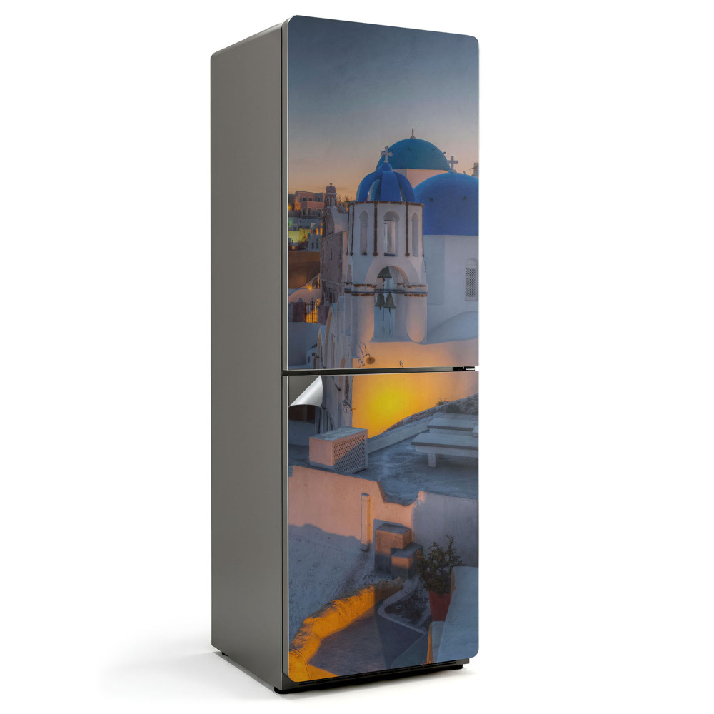 Dekor matrica hűtőre Santorini festői kilátása