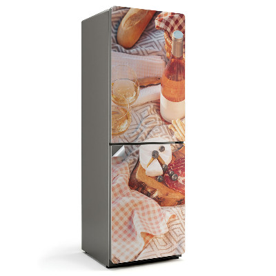 Hűtő dekor matrica Sajt- és borpiknik