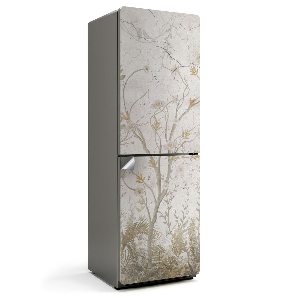 Hűtőszekrényre matrica Növényminta ágakkal